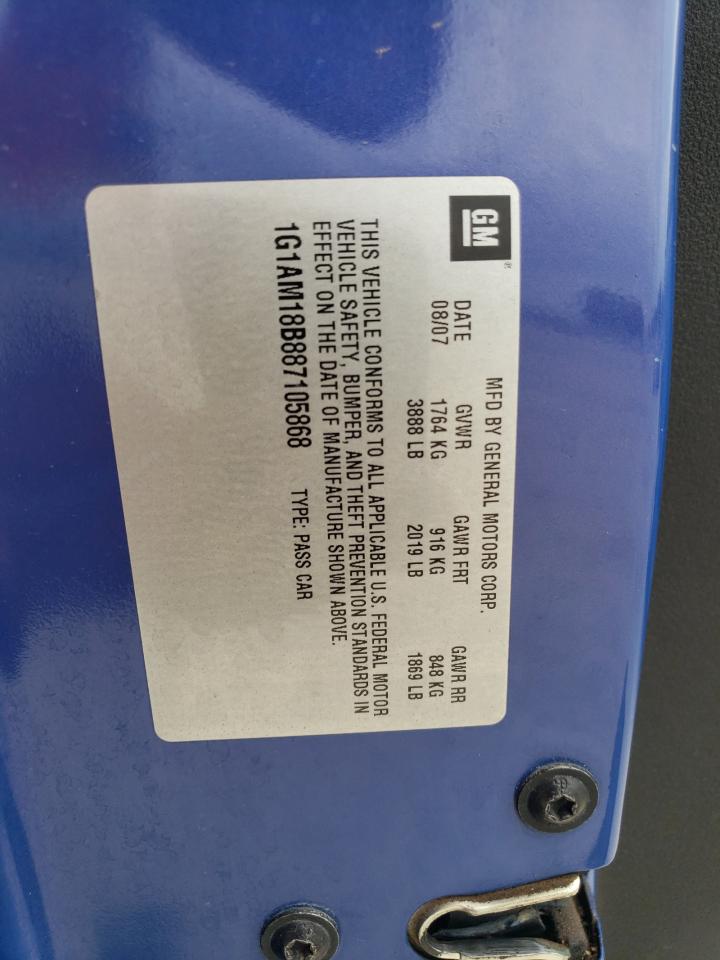 1G1AM18B887105868 2008 Chevrolet Cobalt Sport