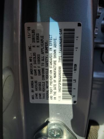 2010 Honda Accord Exl VIN: 1HGCP2F84AA060099 Lot: 56319504