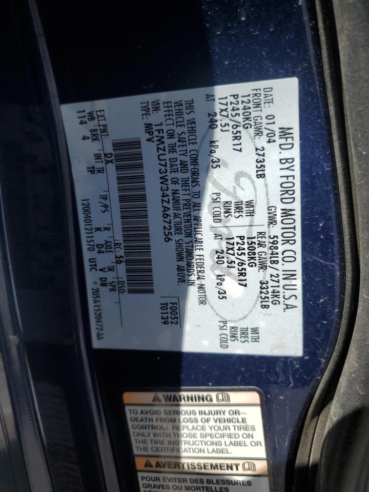 1FMZU73W34ZA67256 2004 Ford Explorer Xlt