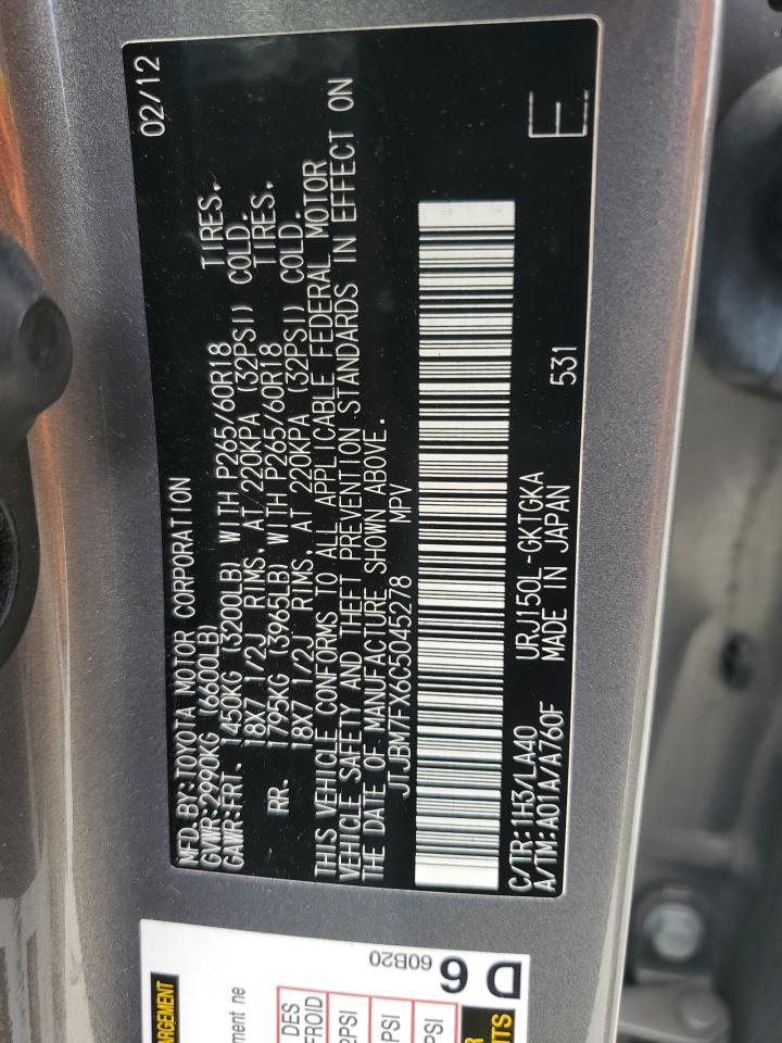 JTJBM7FX6C5045278 2012 Lexus Gx 460