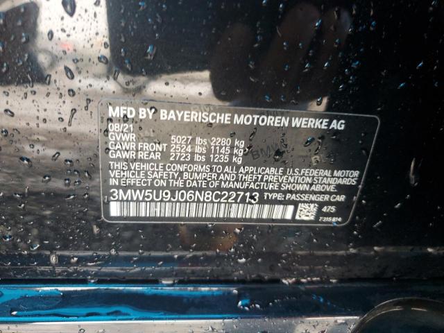 2022 BMW M340Xi VIN: 3MW5U9J06N8C22713 Lot: 53091784