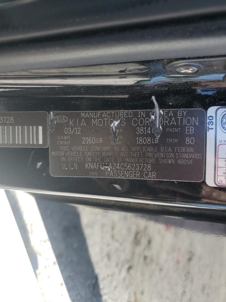 KNAFU4A24C5623728 2012 Kia Forte Ex