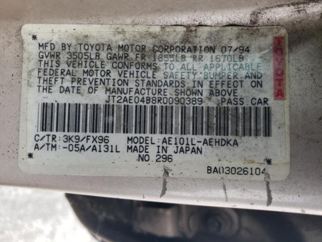 1994 Toyota Corolla VIN: JT2AE04B8R0090389 Lot: 56164774