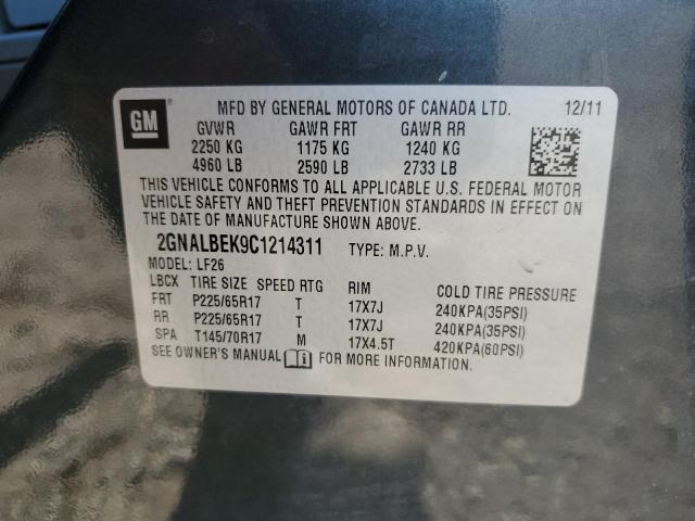 2012 Chevrolet Equinox Ls VIN: 2GNALBEK9C1214311 Lot: 55485364