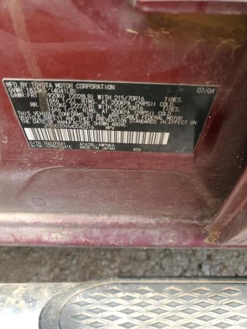 2004 Toyota Rav4 VIN: JTEGD20V640042216 Lot: 55020174