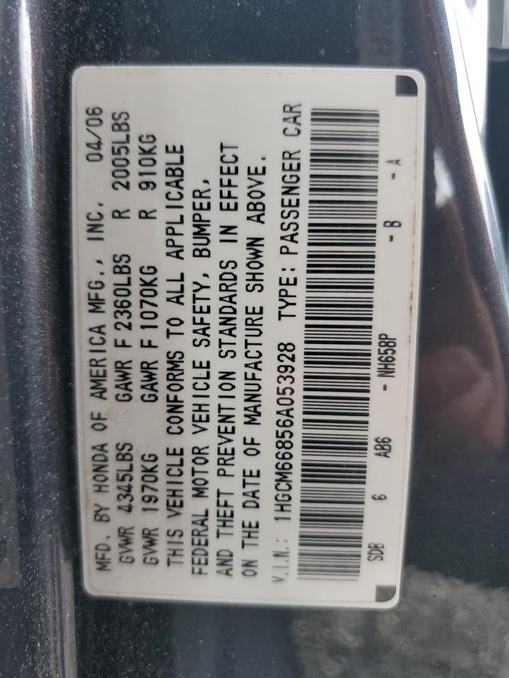 1HGCM66856A053928 2006 Honda Accord Ex