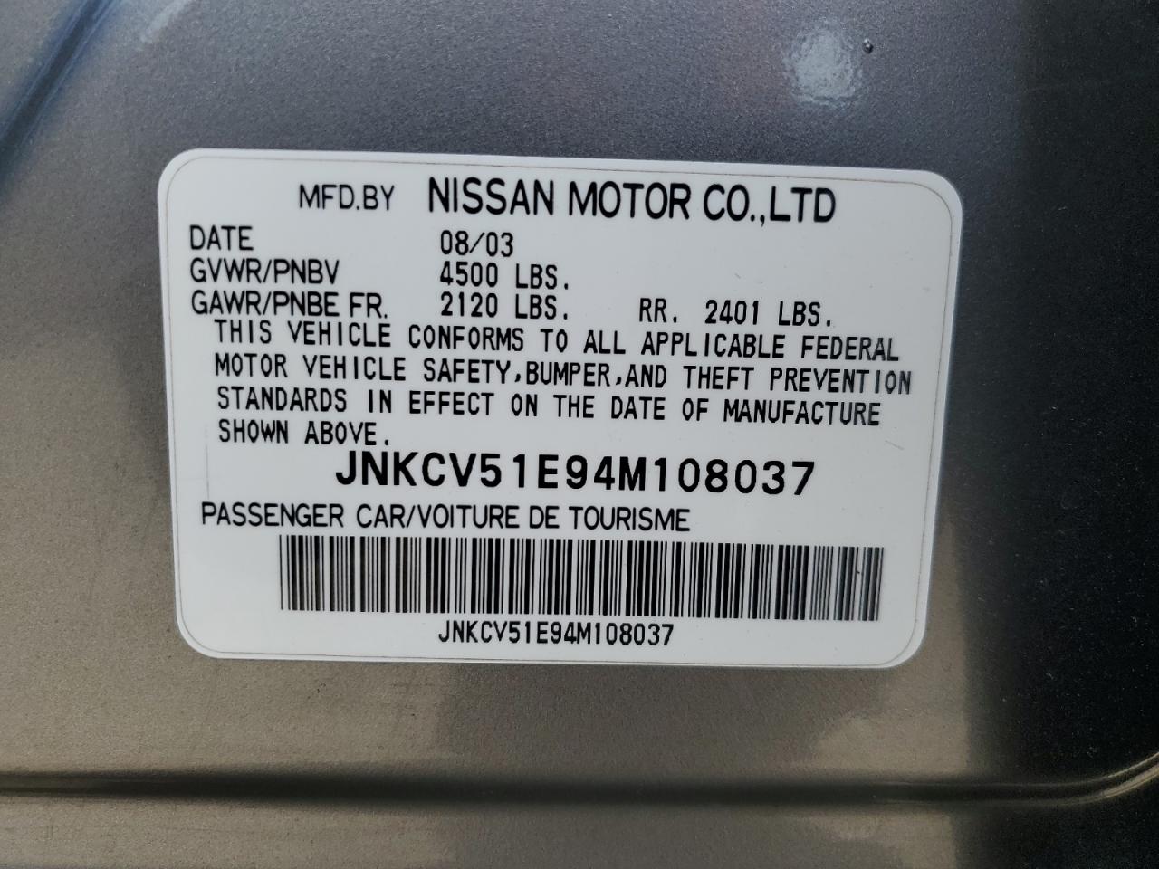 JNKCV51E94M108037 2004 Infiniti G35