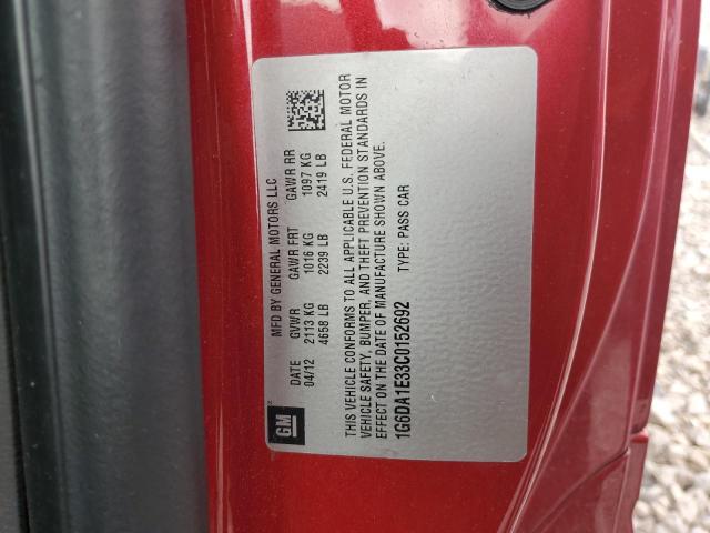 2012 Cadillac Cts VIN: 1G6DA1E33C0152692 Lot: 54954724