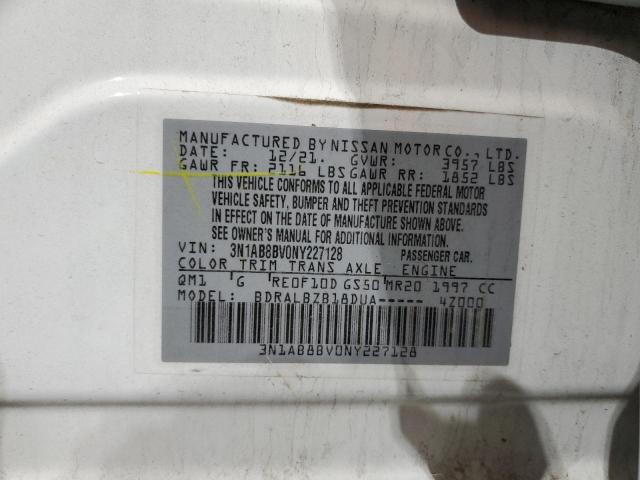 2022 Nissan Sentra S VIN: 3N1AB8BV0NY227128 Lot: 54160664