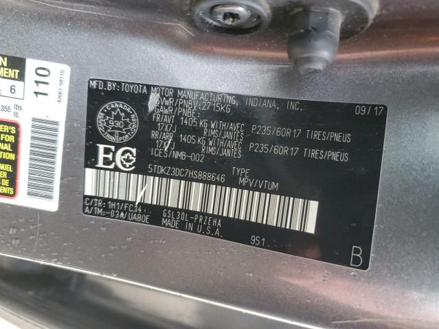 2017 TOYOTA SIENNA LE - 5TDKZ3DC7HS888646