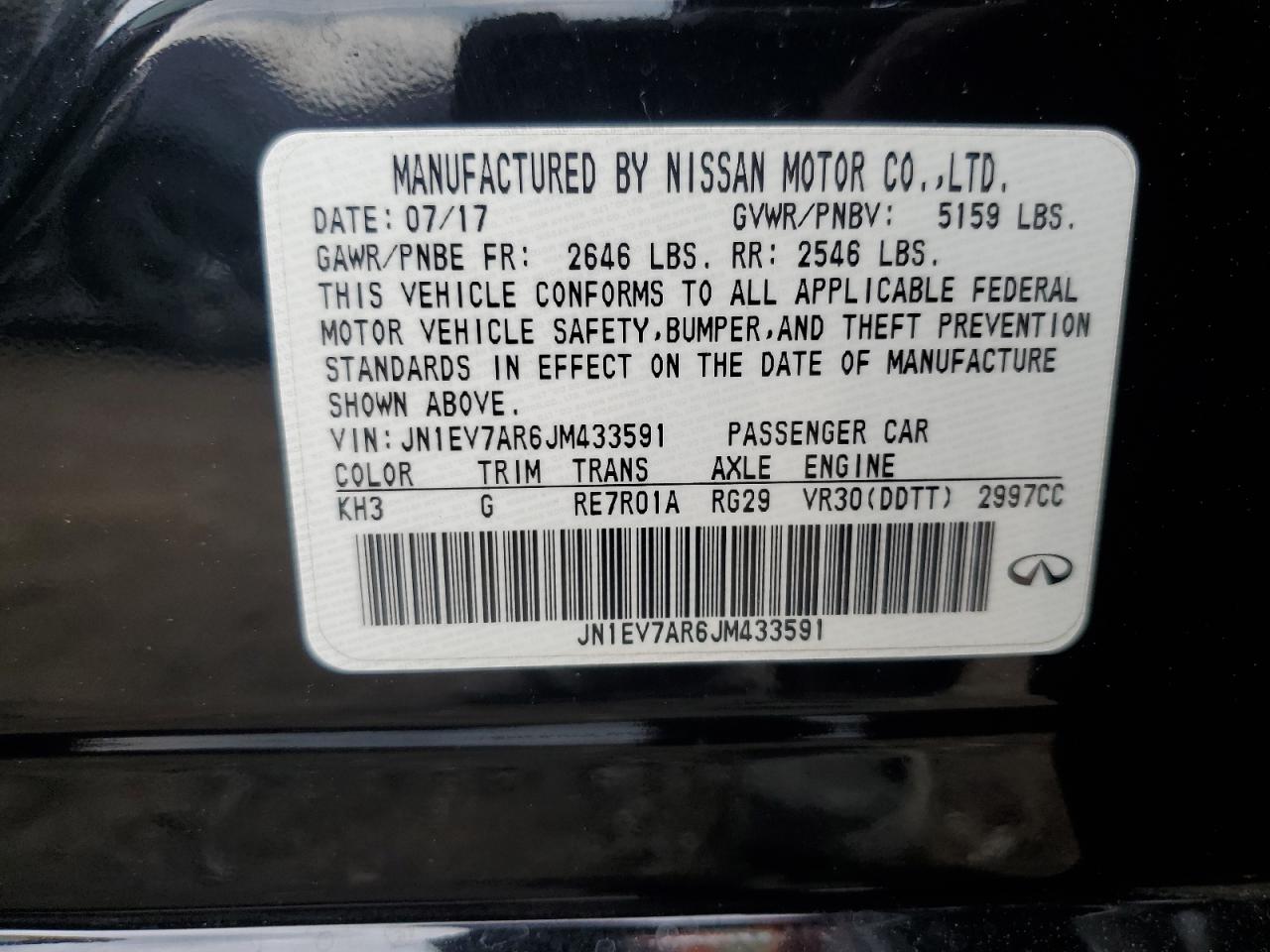 JN1EV7AR6JM433591 2018 Infiniti Q50 Luxe