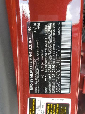 2016 Mercedes-Benz C 300 4Matic VIN: 55SWF4KB3GU137863 Lot: 55715004