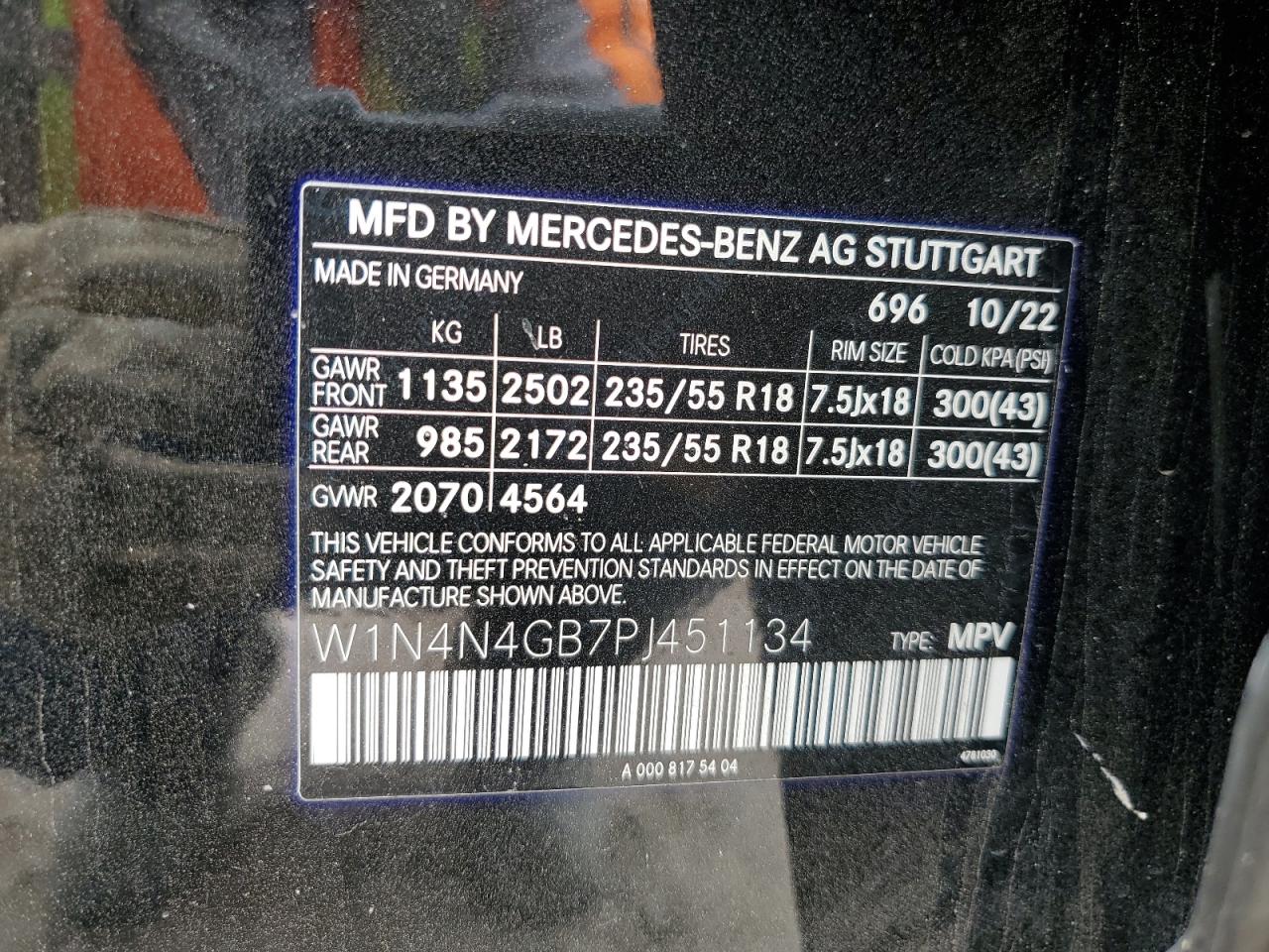 W1N4N4GB7PJ451134 2023 Mercedes-Benz Gla 250