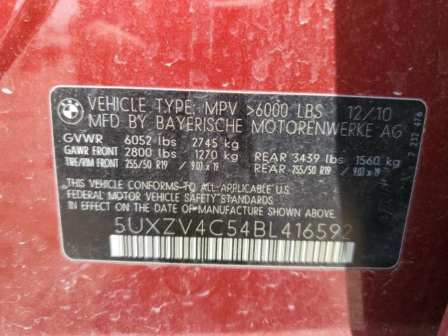 2011 BMW X5 xDrive35I VIN: 5UXZV4C54BL416592 Lot: 53688534