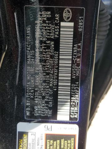 VIN 4T1BD1FK6FU166662 2015 Toyota Camry, Hybrid no.12