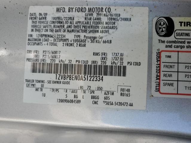 2010 Ford Mustang VIN: 1ZVBP8EN0A5122334 Lot: 56723714