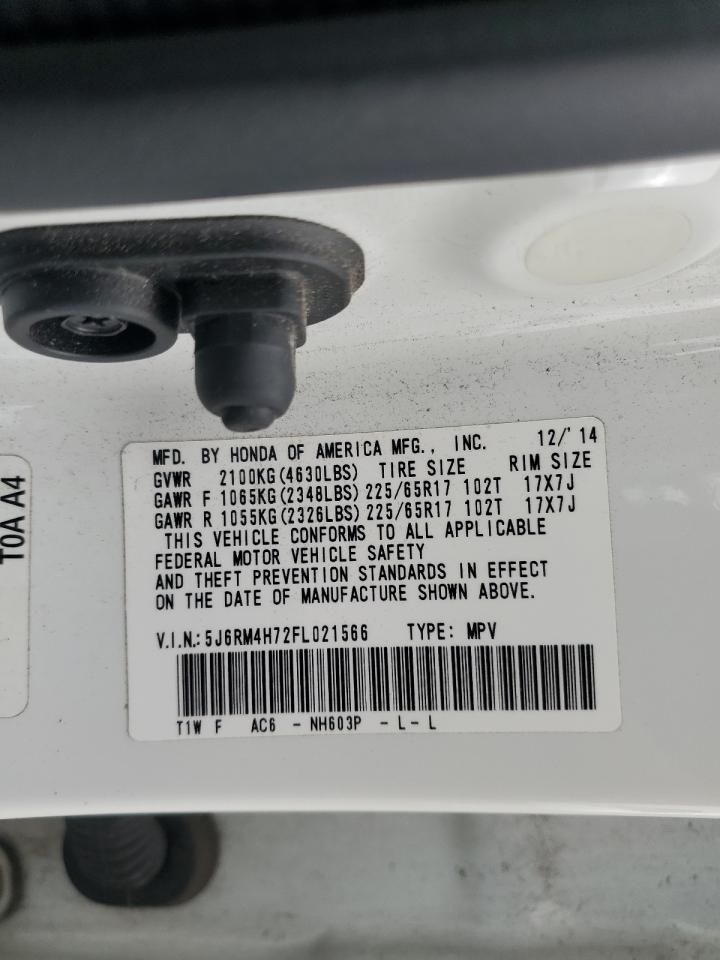 5J6RM4H72FL021566 2015 Honda Cr-V Exl