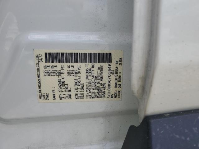 2022 Nissan Rogue Sv VIN: 5N1BT3BBXNC701646 Lot: 55820304