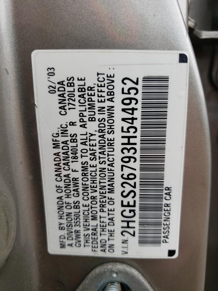 2HGES26793H544952 2003 Honda Civic Ex