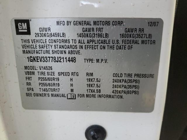2008 GMC Acadia Slt-2 VIN: 1GKEV33778J211448 Lot: 53996634