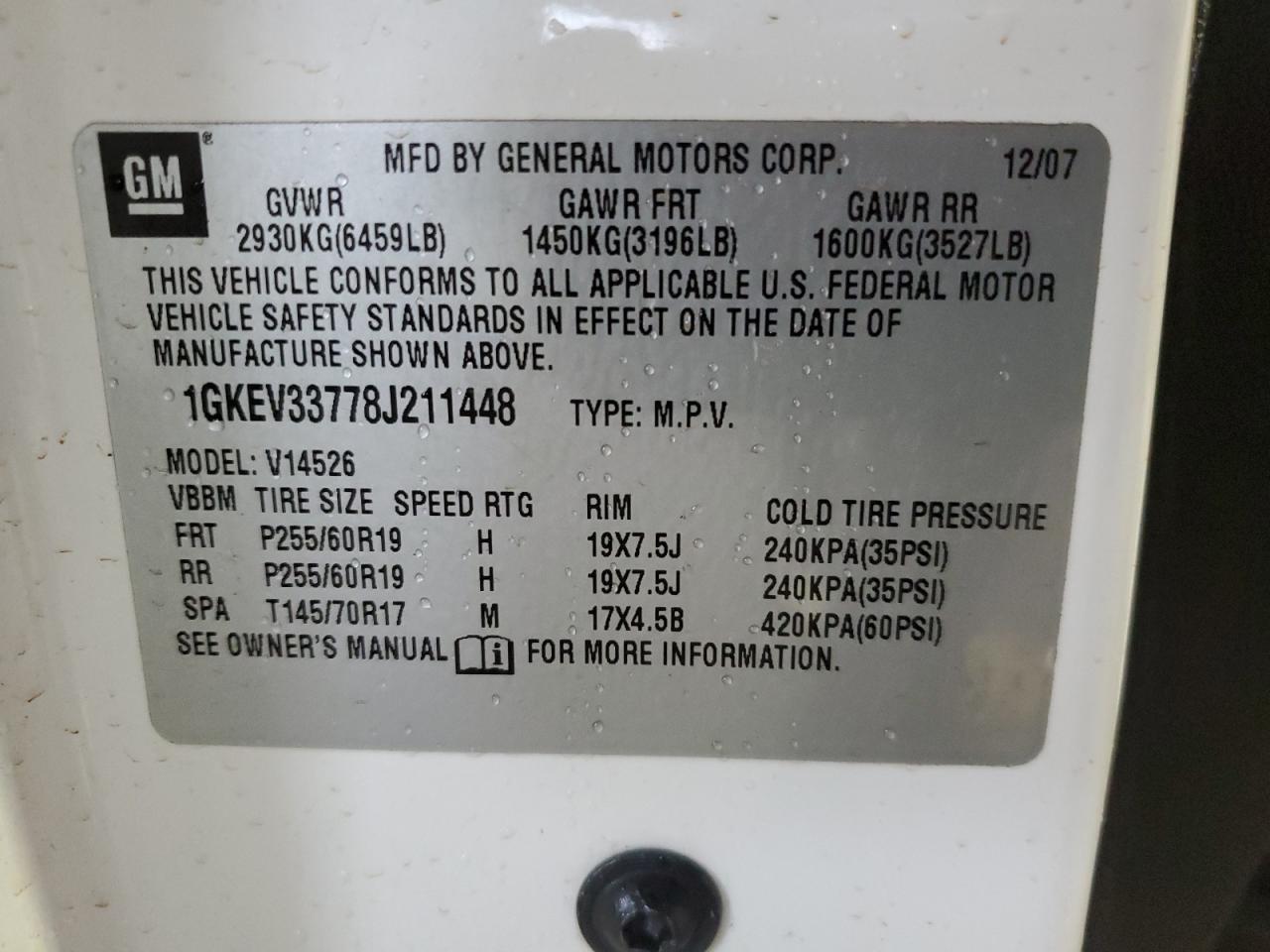 1GKEV33778J211448 2008 GMC Acadia Slt-2