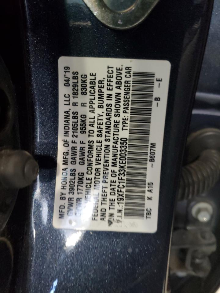 19XFC1F33KE003350 2019 Honda Civic Ex