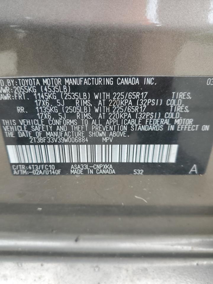 2T3BF33V39W006884 2009 Toyota Rav4
