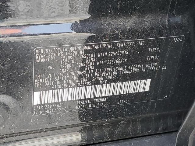 2021 Toyota Rav4 Xle Premium VIN: 4T3B6RFV3MU025605 Lot: 54969574