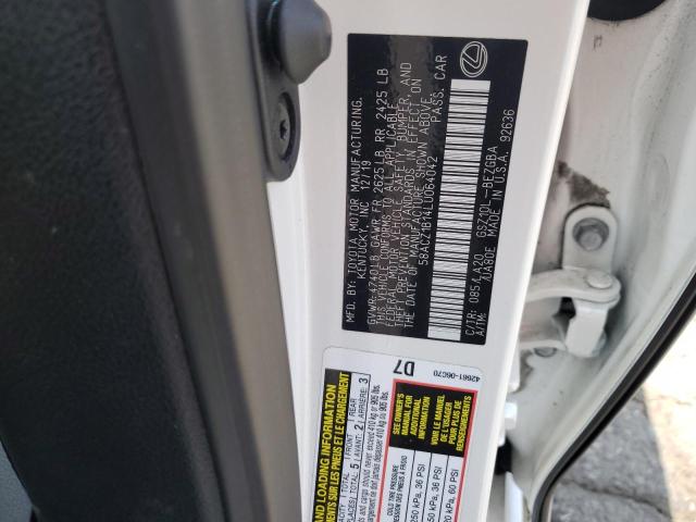 2020 Lexus Es 350 Base VIN: 58ACZ1B14LU064042 Lot: 54996464