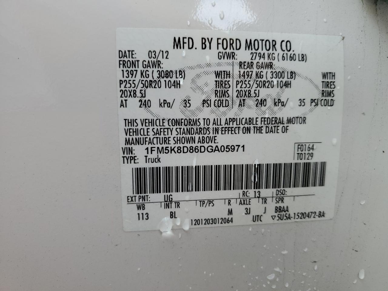 1FM5K8D86DGA05971 2013 Ford Explorer Xlt