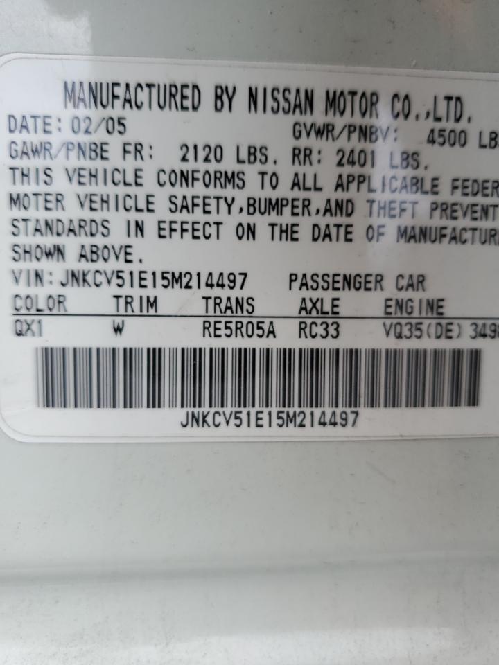 JNKCV51E15M214497 2005 Infiniti G35