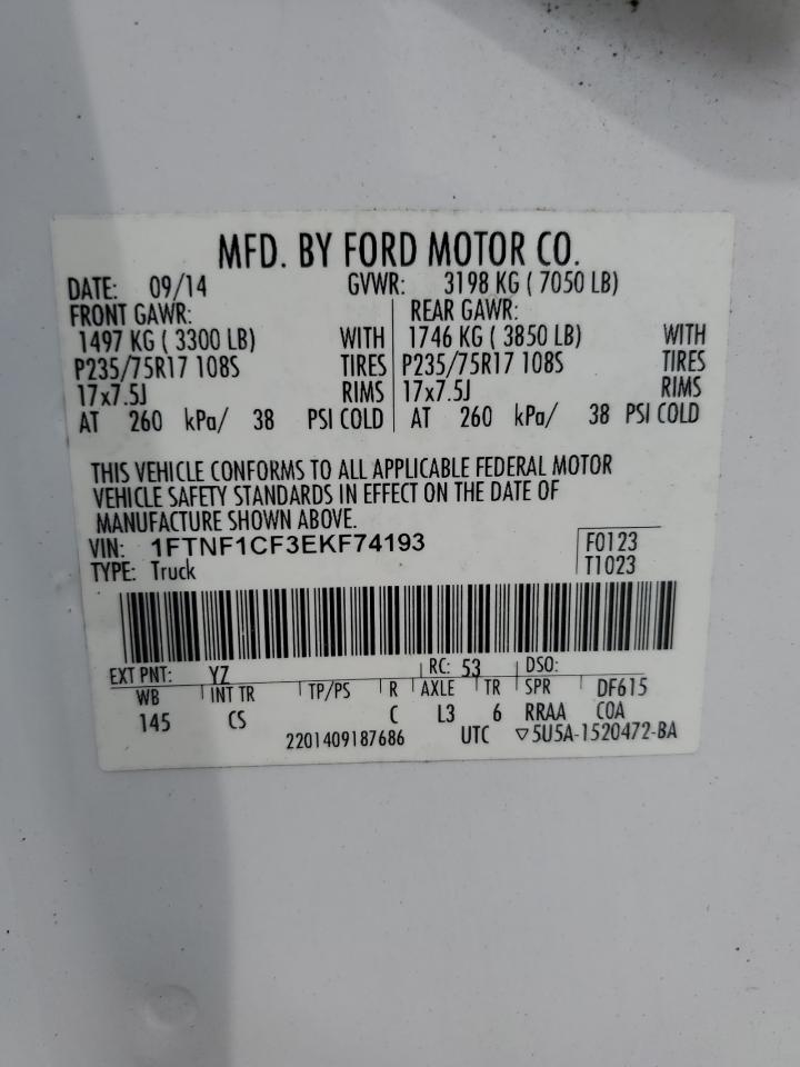 1FTNF1CF3EKF74193 2014 Ford F150