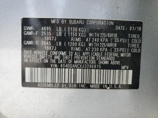 2018 Subaru Outback 2.5I Limited VIN: 4S4BSANCXJ3296815 Lot: 57405384