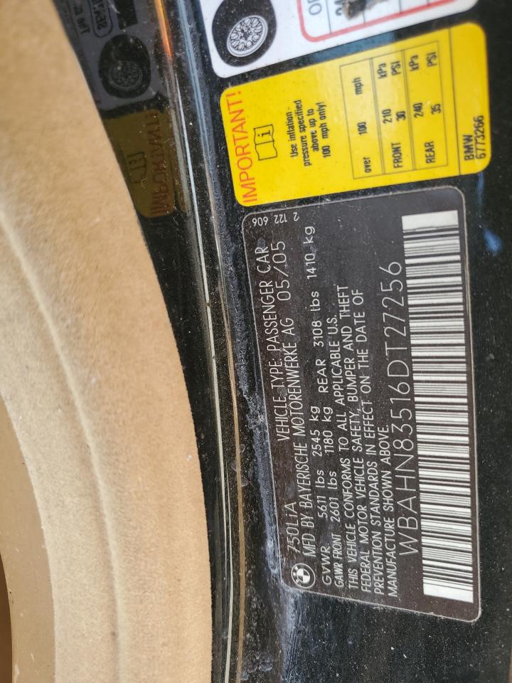 WBAHN83516DT27256 2006 BMW 750 Li