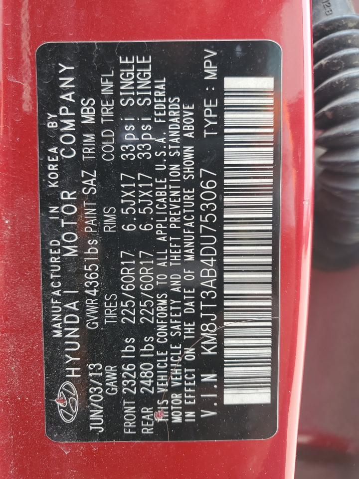 KM8JT3AB4DU753067 2013 Hyundai Tucson Gl