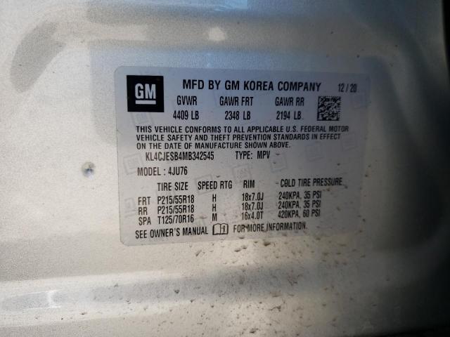 2021 Buick Encore Preferred VIN: KL4CJESB4MB342545 Lot: 57050584