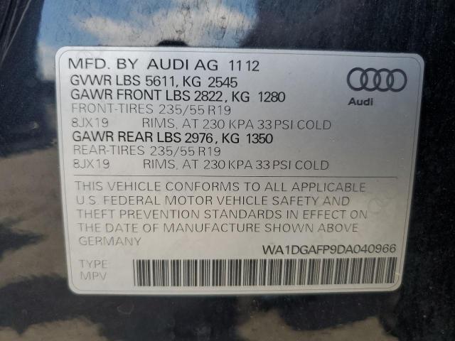 2013 Audi Q5 Premium Plus VIN: WA1DGAFP9DA040966 Lot: 57160074