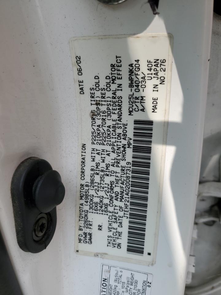 JTEHF21A020087319 2002 Toyota Highlander Limited