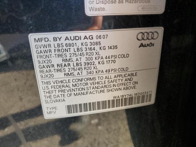 2008 Audi Q7 3.6 Quattro Premium VIN: WA1BY74L18D003471 Lot: 54420454