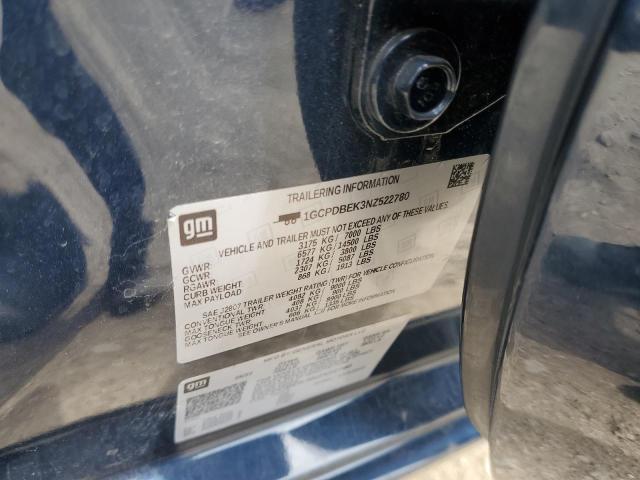 2022 Chevrolet Silverado K1500 Custom VIN: 1GCPDBEK3NZ522780 Lot: 54612424