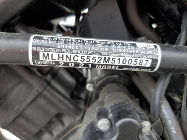 2021 HONDA CBF300 NA MLHNC5552M5100587