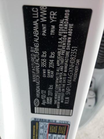 2022 Hyundai Elantra Sel VIN: 5NPLM4AGXNH082351 Lot: 56002924