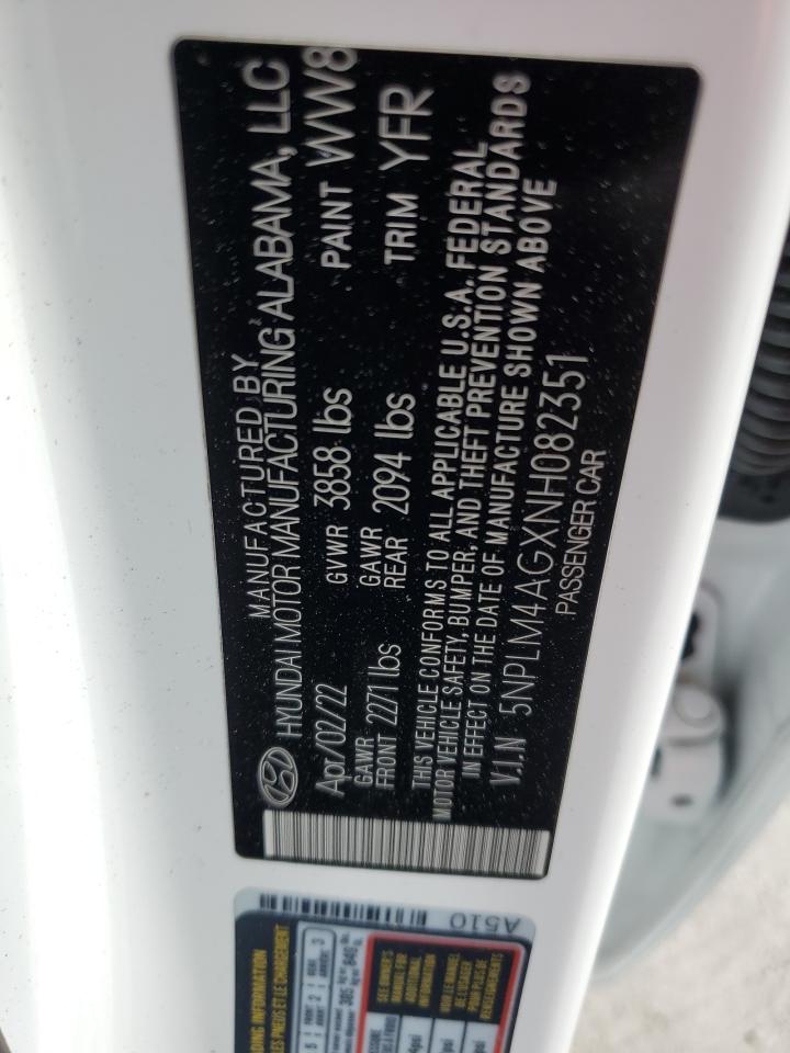 5NPLM4AGXNH082351 2022 Hyundai Elantra Sel