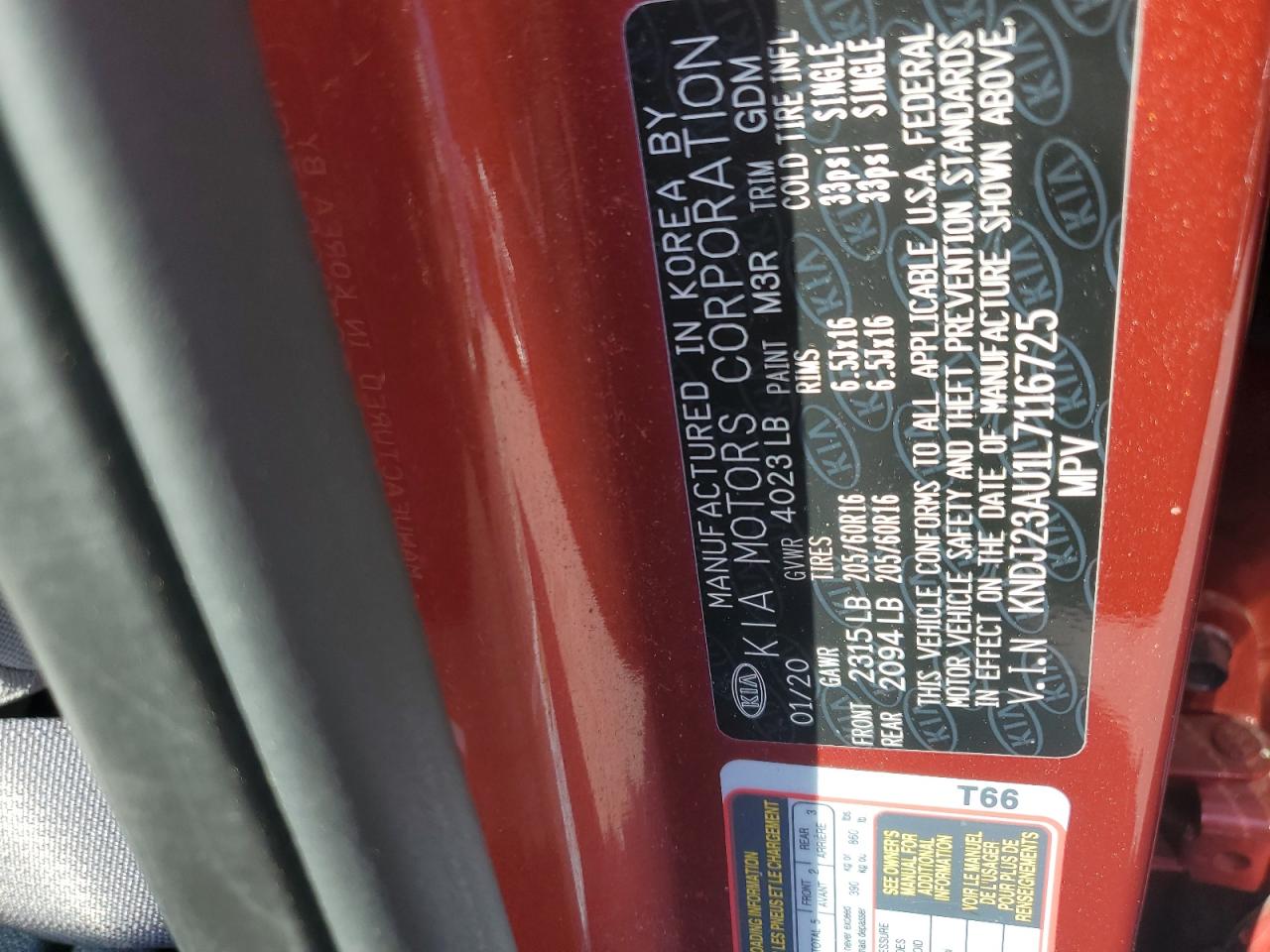 KNDJ23AU1L7116725 2020 Kia Soul Lx