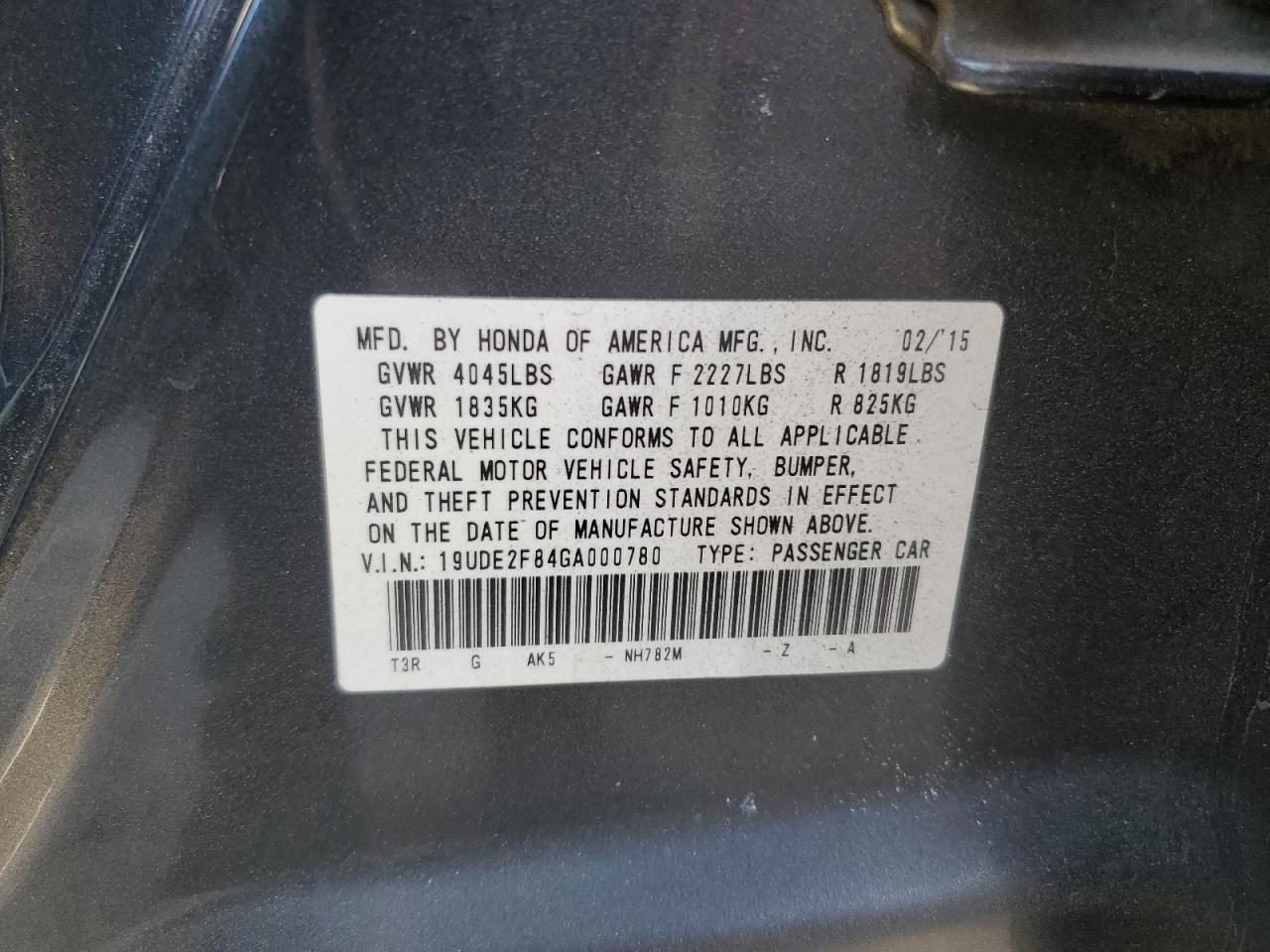 19UDE2F84GA000780 2016 Acura Ilx Premium