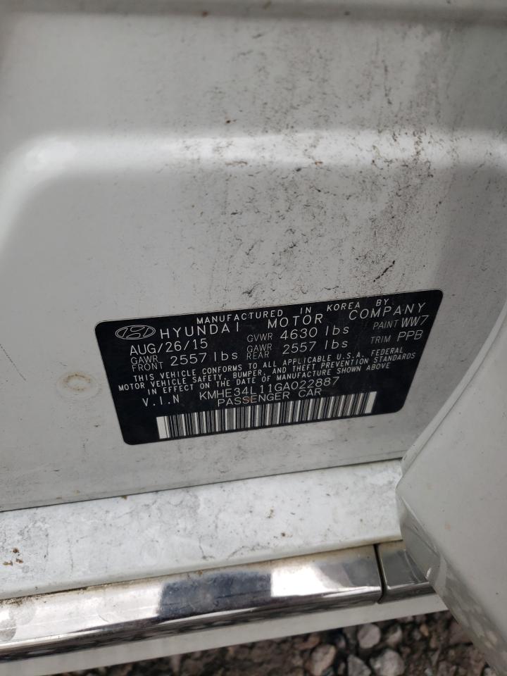 KMHE34L11GA022887 2016 Hyundai Sonata Hybrid