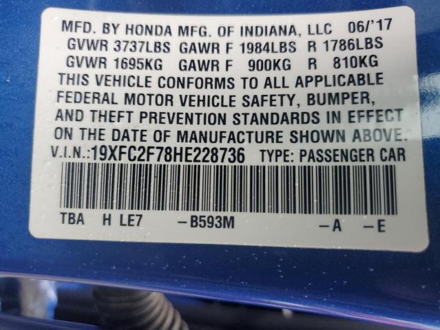 2017 HONDA CIVIC EX - 19XFC2F78HE228736