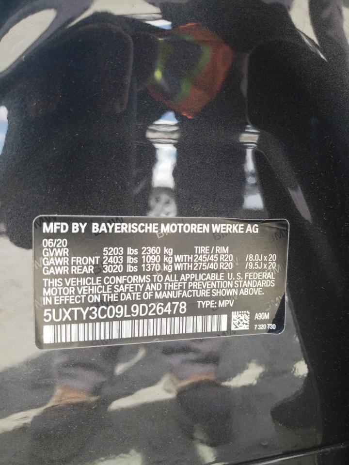 5UXTY3C09L9D26478 2020 BMW X3 Sdrive30I