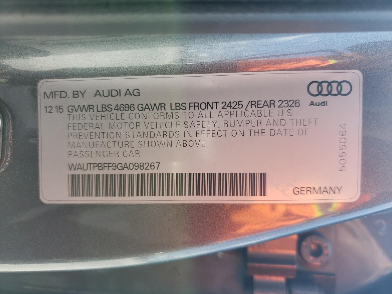 WAUTPBFF9GA098267 2016 Audi A3 E-Tron Premium Plus