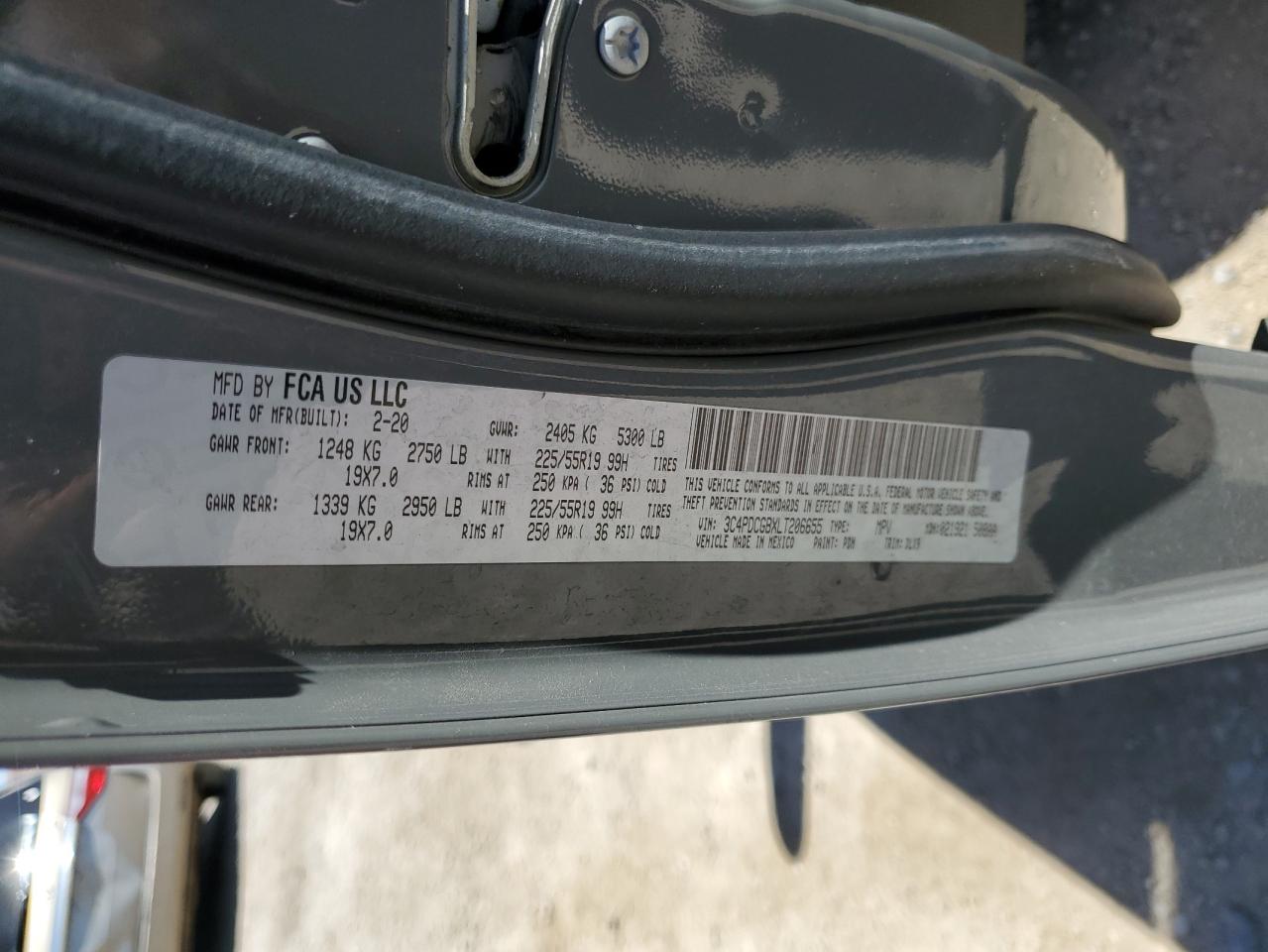 3C4PDCGBXLT206655 2020 Dodge Journey Crossroad